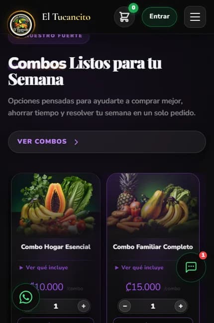 Catálogo real de El Tucancito en móvil